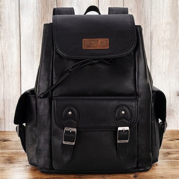 Wrangler Black 100% Genuine Leather Backpack *NEW in Package* main image 7